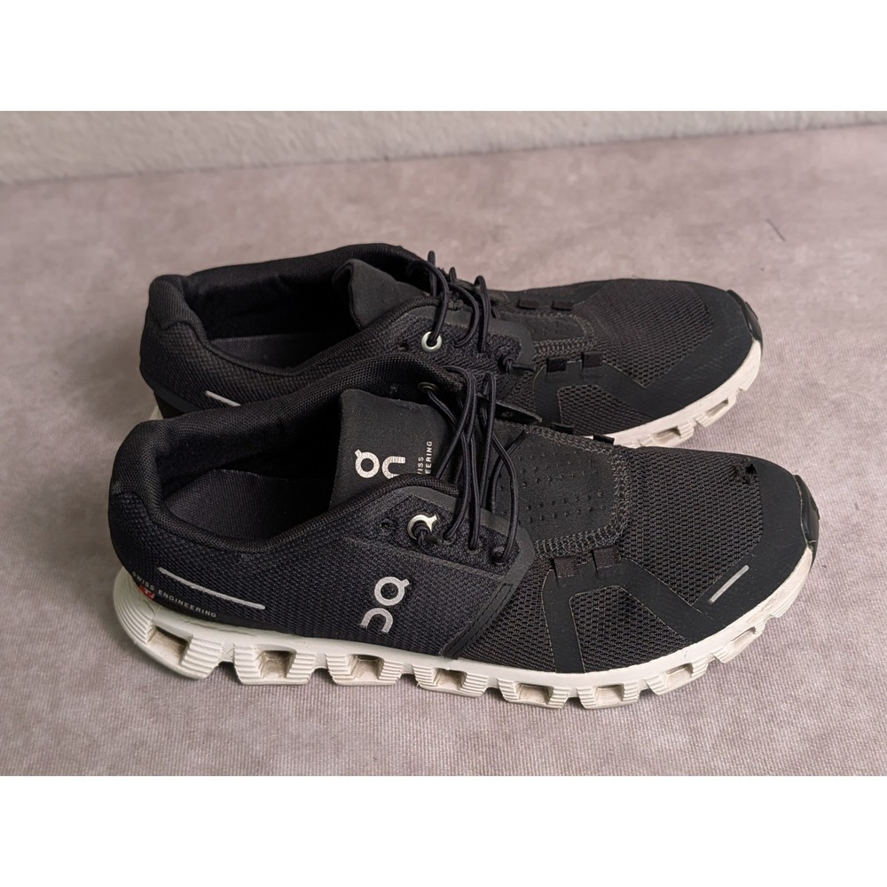 On Cloud 5 Womens Running Shoes Black White 59.98904 Size 8.5 - Picture 3 of 7